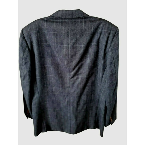 Durban Reda Wool Dark Gray Plaid 2-Button Sport Coat Jacket Blazer 40S - Picture 2 of 5